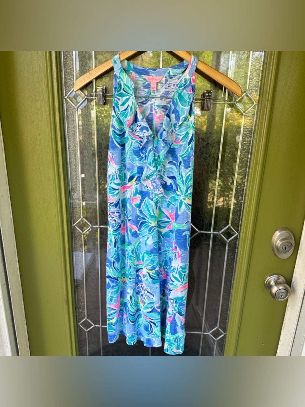 Lilly Pulitzer Shay Dress Bennett Blue Celestial Seas Starfish Print Size XSmall